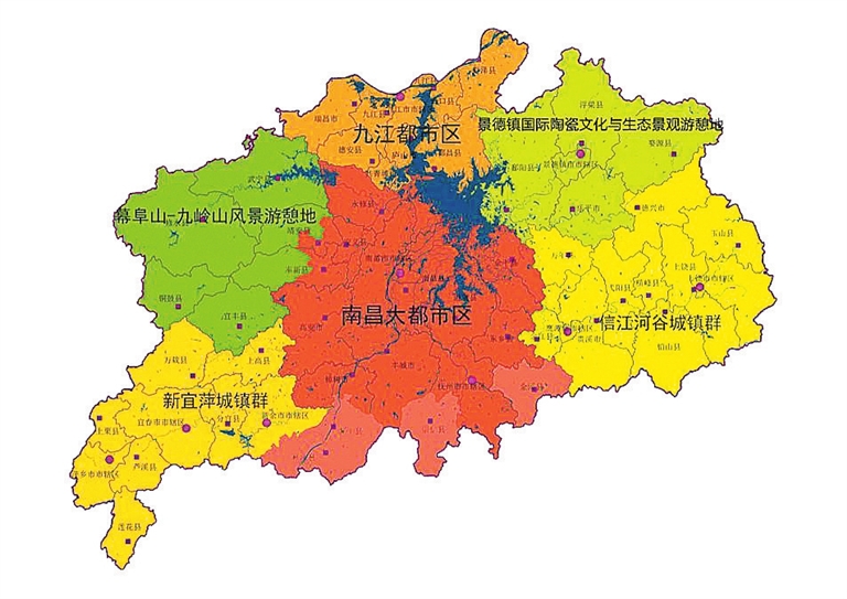 范围与国务院批复的《长江中游城市群发展规划》确定的江西省相应图片